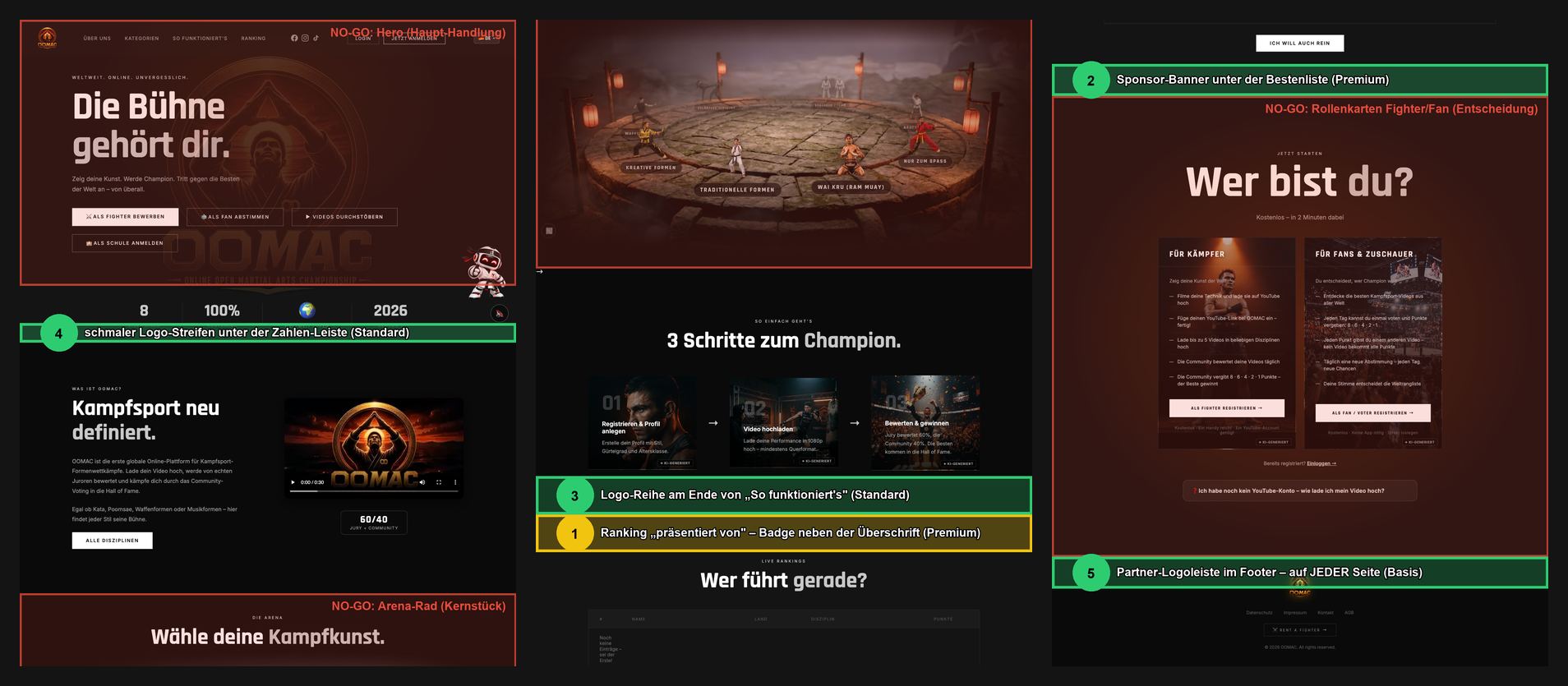 Werbeplätze auf oomac.com (Desktop)